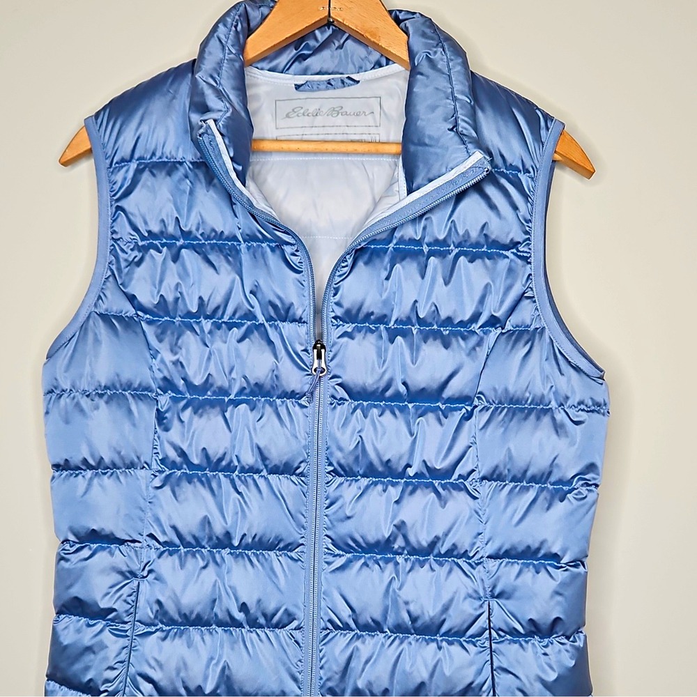 Eddie Bauer Down Puffer Vest M EB650 Frost Blue Preppy Outdoor Gorpcore Sporty